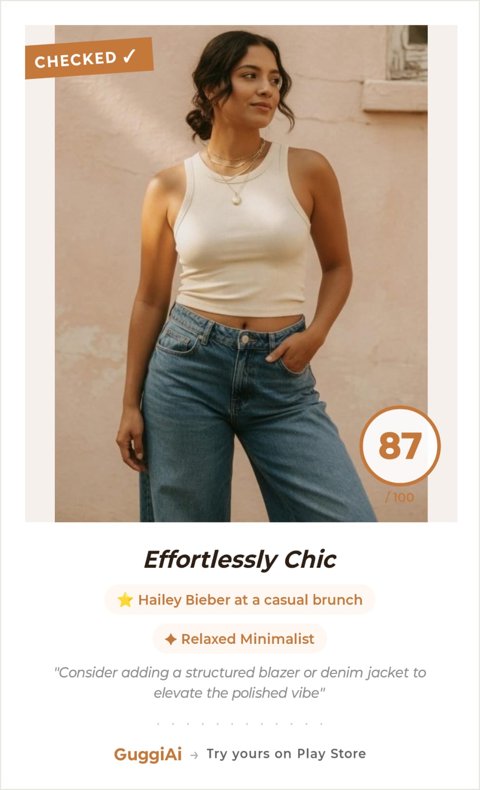 Casual effortless chic outfit — 87/100